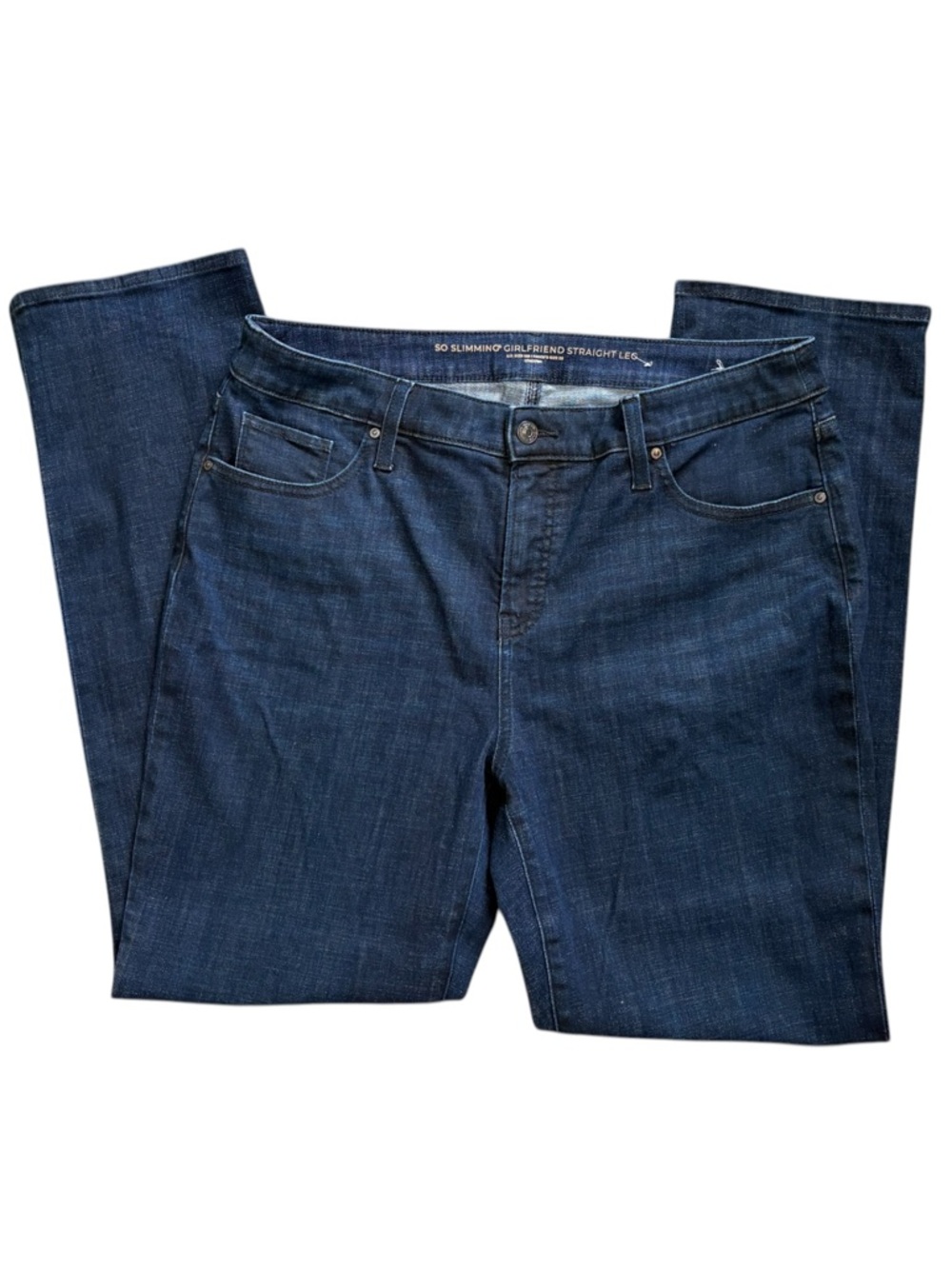 👖 NWOT Chico’s So Slimming Girlfriend Jeans | Indigo Straight Leg | Size 12 - Picture 3 of 8